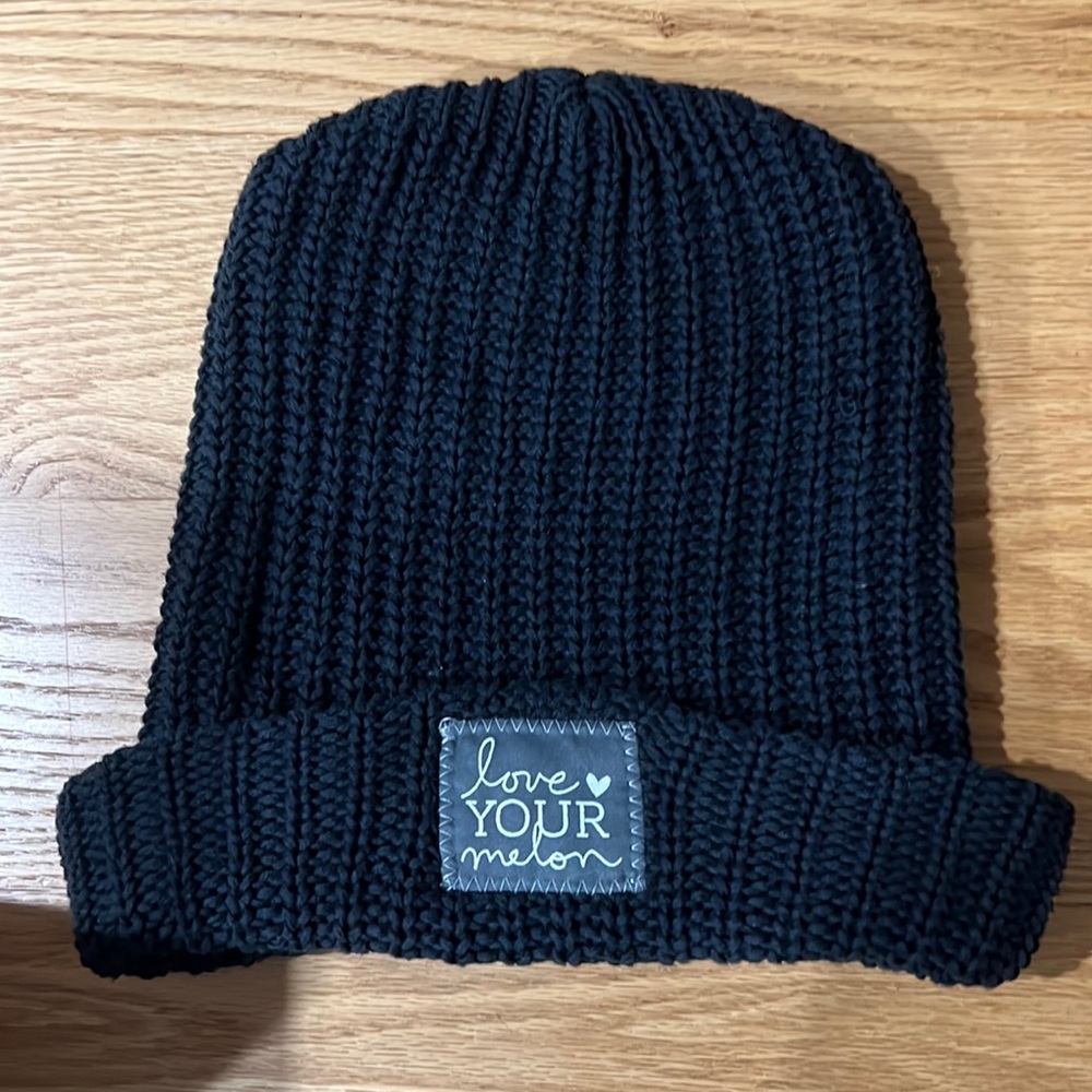 Love Your Melon Black Cuffed Beanie